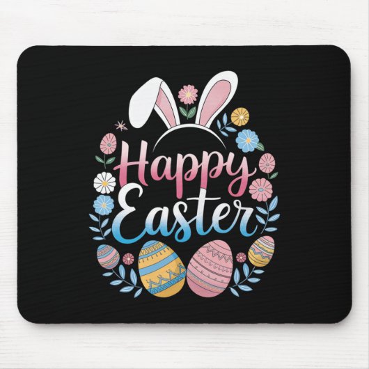 Tapis De Souris Happy Easter Bunny Spring Easter Egg Easter Shirts (Devant)
