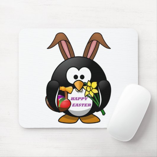 TAPIS DE SOURIS "HAPPY EASTER" PENGUIN BUNNY (Avec souris)