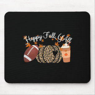 Tapis De Souris Happy Fall Y'all Empreintes de léopard Citrouilles