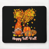 Tapis De Souris Happy Fall Y'all Funny Gnome Leopard Pumkin Autum (Devant)