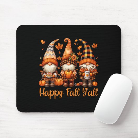 Tapis De Souris Happy Fall Y'all Gnome Citrouille Automne Thanksgi (Avec souris)