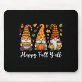 Tapis De Souris Happy Fall Y'all Gnome Citrouille Automne Thanksgi (Devant)