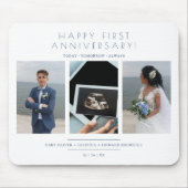 Tapis De Souris Happy First Wedding Anniversary 3 Photos Collage (Devant)