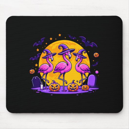 Tapis De Souris Happy Flamingoween Funny Flamingo Halloween Costum (Devant)