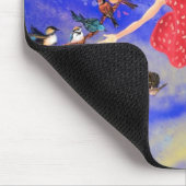 Tapis De Souris Happy Girl with Birds (Coin)