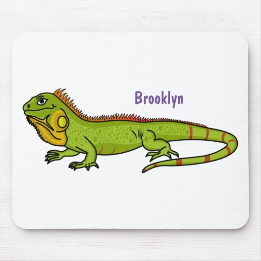 Tapis De Souris Happy green iguana cartoon (Devant)