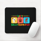 Tapis De Souris Happy Hallothanksmas Christmas And Thanksgiving (Avec souris)