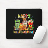 Tapis De Souris Happy Hallothanksmas Coffee Halloween Thanksgiving (Avec souris)
