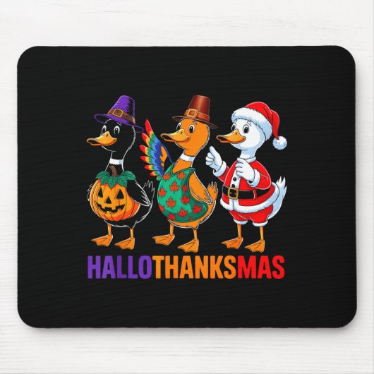 Tapis De Souris Happy Hallothanksmas Duck Lover Halloween Merry Ch (Devant)
