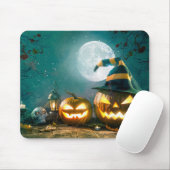 Tapis De Souris Happy Halloween Art drôle Jack-o'-lantern Hallowee (Avec souris)