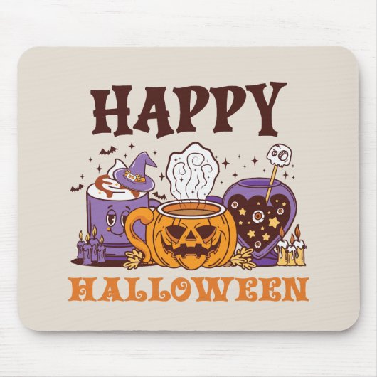 Tapis De Souris Happy Halloween café brasse (Devant)