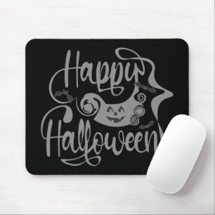 Tapis De Souris Happy Halloween chauves-souris Jack-o'-lantern