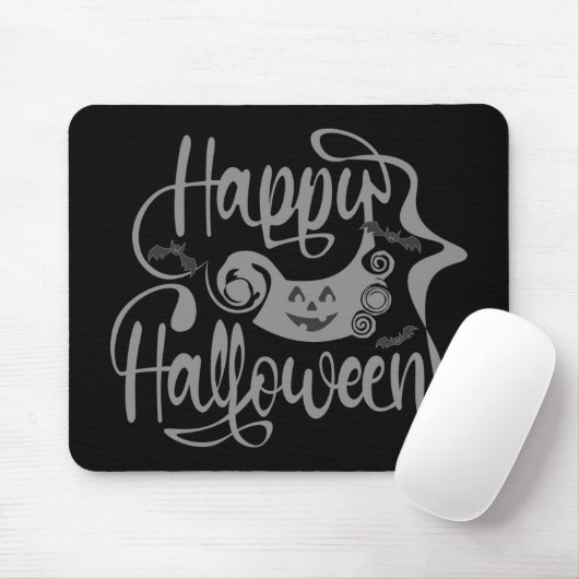 Tapis De Souris Happy Halloween chauves-souris Jack-o'-lantern (Avec souris)