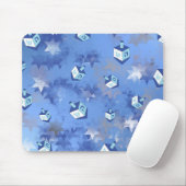Tapis De Souris Happy Hanoukka Falling Stars and Dreidels (Avec souris)