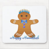 Tapis De Souris Happy Hanoukka Gingerbread Man Menorah (Devant)