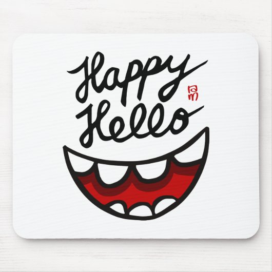 Tapis De Souris Happy Hello (Devant)