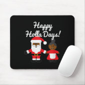 Tapis De Souris Happy Holla Days Santa And Mrs Claus Black Christm (Avec souris)