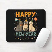 Tapis De Souris Happy Mew Year Cat Party  (Avec souris)