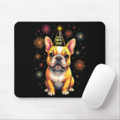Tapis De Souris Happy New Year 2025 Eve Firework Dog Funny French (Avec souris)