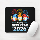 Tapis De Souris Happy New Year 2026 Gnome With Fireworks And Champ (Avec souris)