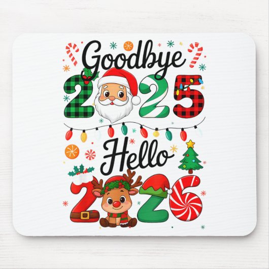Tapis De Souris Happy New Year 2026 Goodbye 2025 Hello 2026  (Devant)