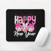 Tapis De Souris Happy New Year 2026 Nk Coquette Bow Disco Ball Fir (Avec souris)