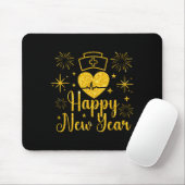 Tapis De Souris Happy New Year Nurses Heartbeat Fireworks New Year (Avec souris)