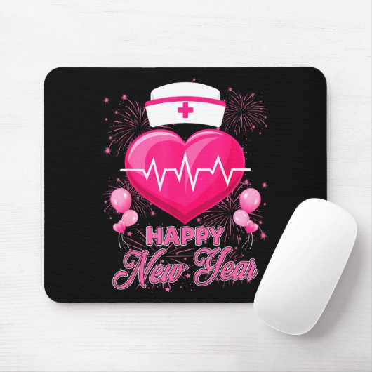 Tapis De Souris Happy New Year Nurses Heartbeat New Years Eve Part (Avec souris)
