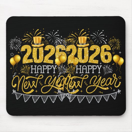Tapis De Souris Happy New Year Party 2026 Ballon Family Matching F (Devant)