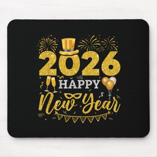 Tapis De Souris Happy New Year Party 2026 Ballon Family Matching M (Devant)