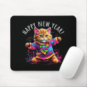 Tapis De Souris Happy New Year Party Dancing Cat Design (Avec souris)