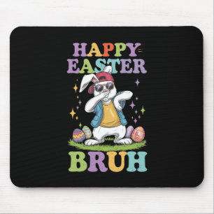 Tapis De Souris Happy Pâques Bruh Dabbing Bunny Lapin Bro