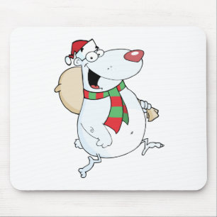 Tapis De Souris Happy Père Noël Bear Coule Avec Sac