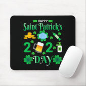 Tapis De Souris Happy Saint Patrick's Day 2024 Irish Shamrock Face (Avec souris)