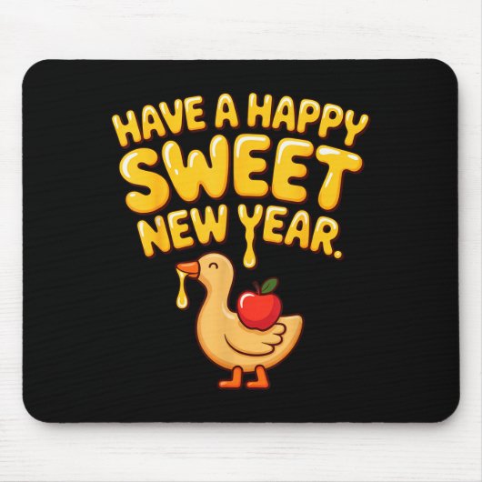 Tapis De Souris Happy Sweet New Year Goose Cookie Rosh Hashanah (Devant)