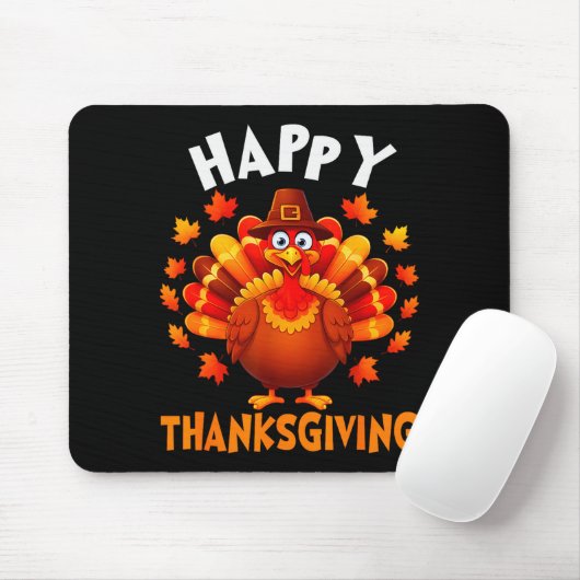 Tapis De Souris Happy Thanksgiving Funny Turkey Family Dinner Than (Avec souris)