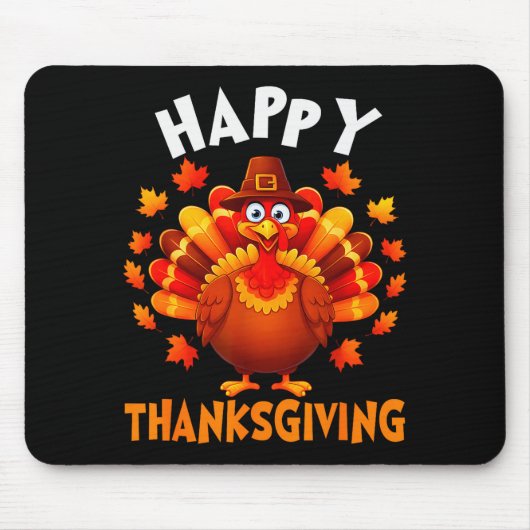 Tapis De Souris Happy Thanksgiving Funny Turkey Family Dinner Than (Devant)