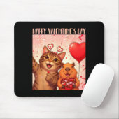 Tapis De Souris Happy Valentines 2026 Cute Cat Capybara Party Art (Avec souris)