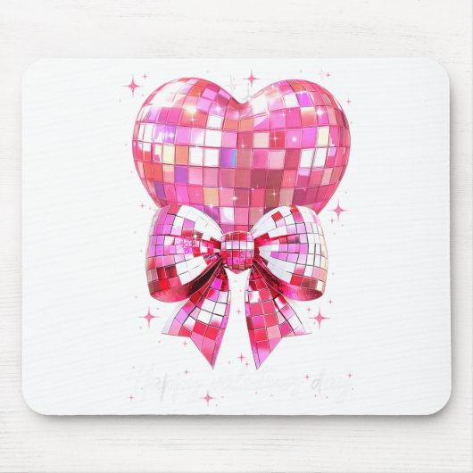 Tapis De Souris Happy Valentine's Day Funny Coquette Disco Ball He (Devant)