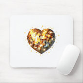 Tapis De Souris Happy Valentine's Day Funny Gold Coquette Disco Ba (Avec souris)