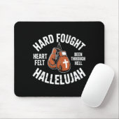 Tapis De Souris Hard Fought Hallelujah Boxing Gloves Christian Box (Avec souris)