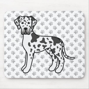 Tapis De Souris Harlequin Great Dane mignon chien de dessin