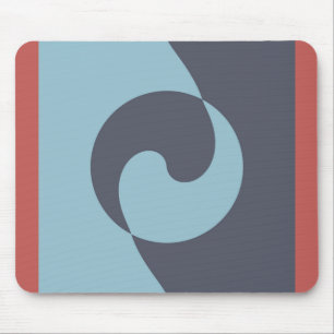 Tapis De Souris Harmonie bleue sur rouge