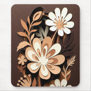 Tapis De Souris Harmonie Florale en Papier Découpé Superposé