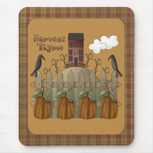 Tapis De Souris "Harvest Thyme" Automne Mousepad (Devant)