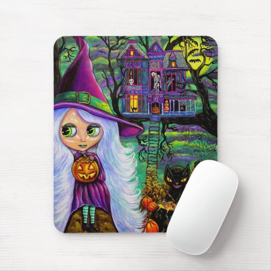 Tapis De Souris Haunted Treehouse Halloween Mousepad (Avec souris)