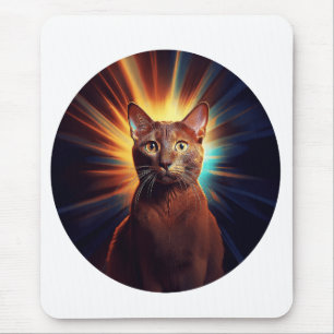 Tapis De Souris Havana Chat Brown (Race Avec Arrière - plan étoilé