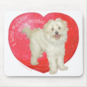 Tapis De Souris Havanese / Westie Mix Saint-Valentin