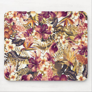 Tapis De Souris Hawaïen Golden Tropics Élégant Vintage Moderne