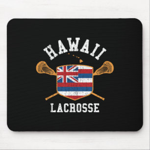 Tapis De Souris Hawaii Lacrosse Vintage Aloha State Flag Lax Tee